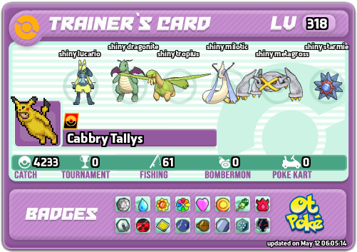 Cabbry Tallys Card otPokemon.com