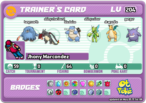Jhony Marcondez Card otPokemon.com