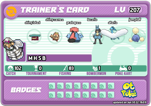 M H S B Card otPokemon.com