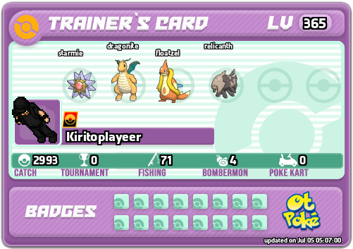 Kiritoplayeer Card otPokemon.com