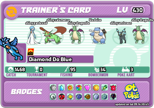 Diamond Do Blue Card otPokemon.com