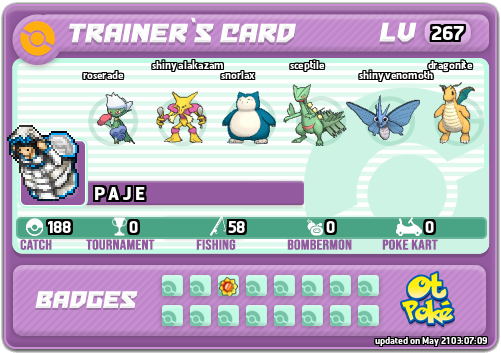 P A J E Card otPokemon.com