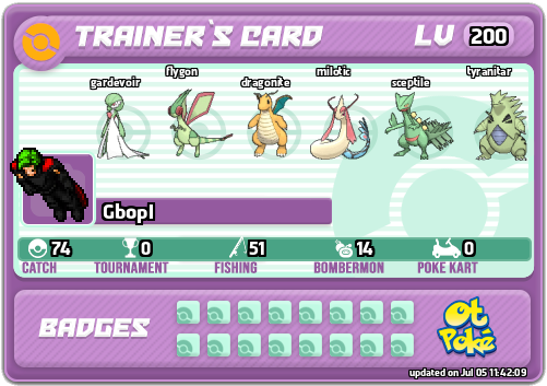 Gbopl Card otPokemon.com