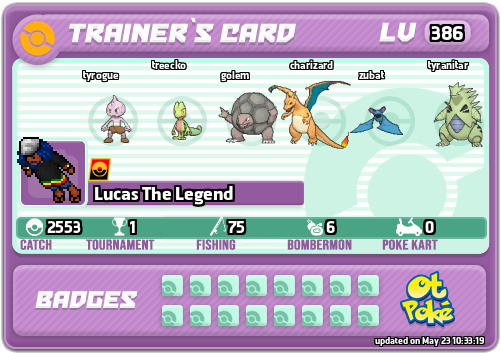 Lucas The Legend Card otPokemon.com