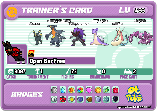 Open Bar Free Card otPokemon.com