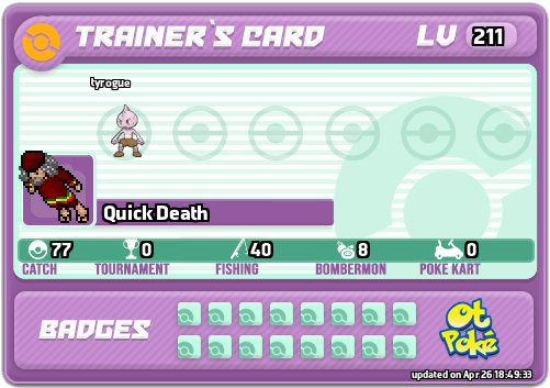 Quick Death Card otPokemon.com