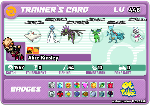 Alice Kinsley Card otPokemon.com