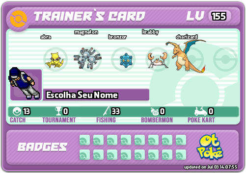Escolha Seu Nome Card otPokemon.com
