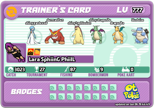 Lara SphiinG PhiilL Card otPokemon.com