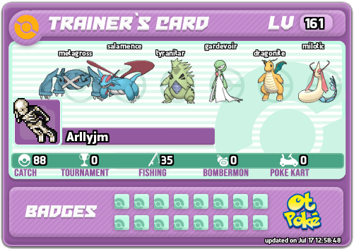 Arllyjm Card otPokemon.com