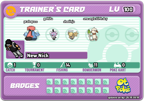 New Nick Card otPokemon.com