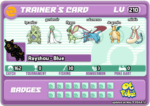 Rayshou - Blue Card otPokemon.com