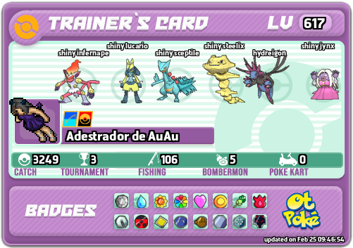 Adestrador de AuAu Card otPokemon.com