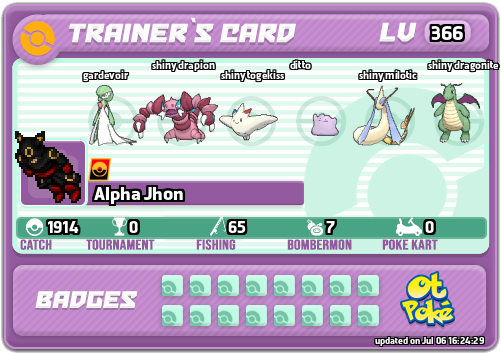 Alpha Jhon Card otPokemon.com