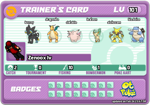 Zenoox Iv Card otPokemon.com