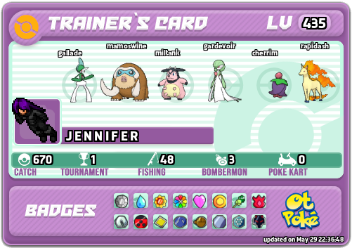 J E N N I F E R Card otPokemon.com