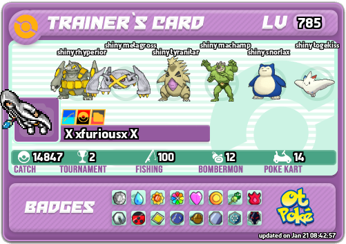 X xfuriousx X Card otPokemon.com