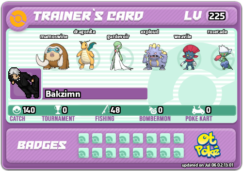 Bakzimn Card otPokemon.com