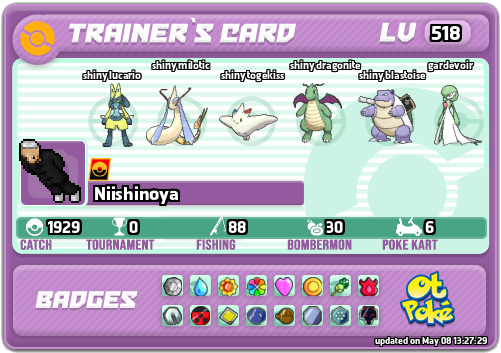 Niishinoya Card otPokemon.com