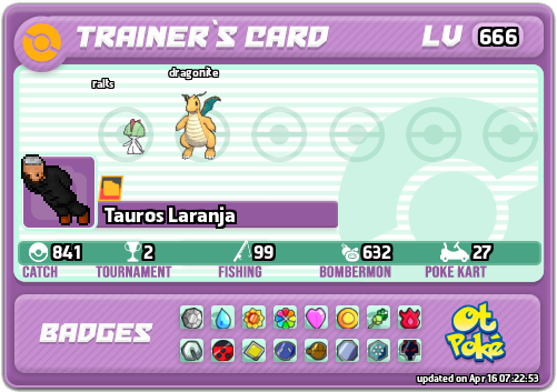 [Tutor] Tauros Laranja Card otPokemon.com