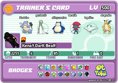 KenaY DarK BeaR Card otPokemon.com