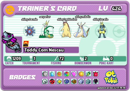 Toddy Com Nescau Card otPokemon.com