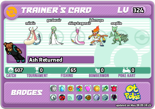 Ash Returned Card otPokemon.com