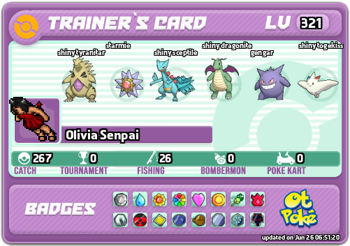 Olivia Senpai Card otPokemon.com