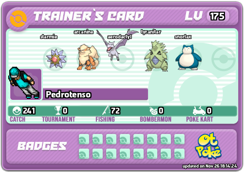 Pedrotenso Card otPokemon.com