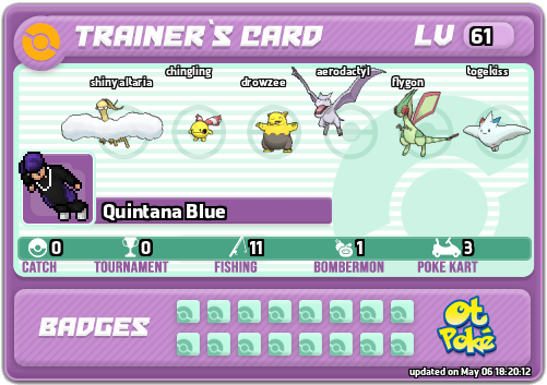 Quintana Blue Card otPokemon.com