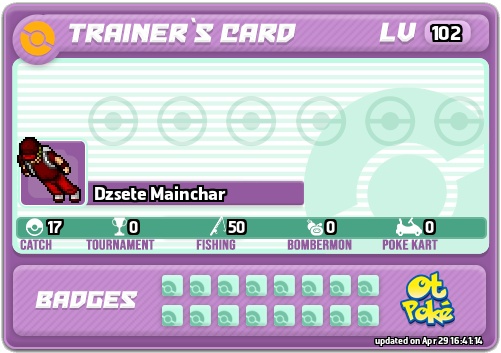 Dzsete Mainchar Card otPokemon.com