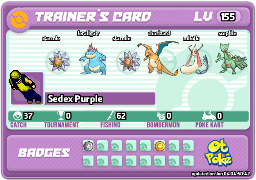 Sedex Purple Card otPokemon.com