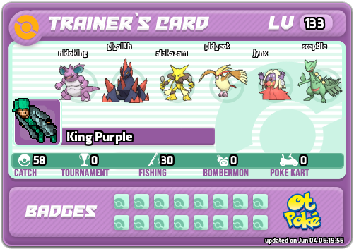 King Purple Card otPokemon.com