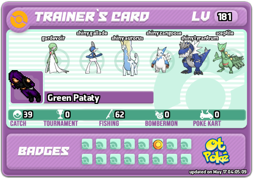 Green Pataty Card otPokemon.com