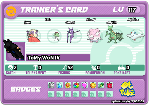 ToMy WoN IV Card otPokemon.com