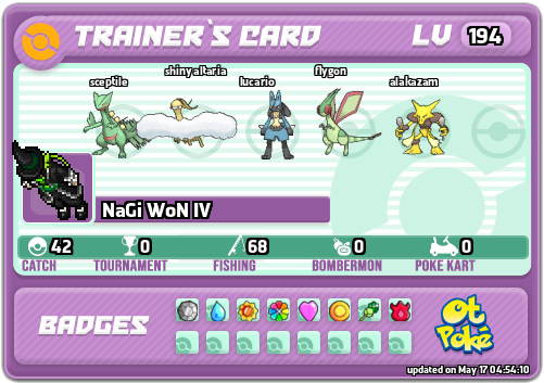 NaGi WoN IV Card otPokemon.com