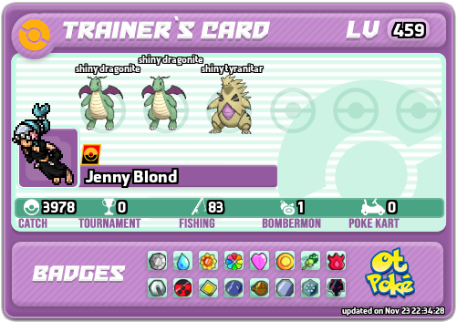 Jenny Blond Card otPokemon.com