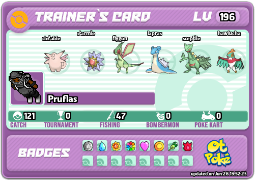 Pruflas Card otPokemon.com