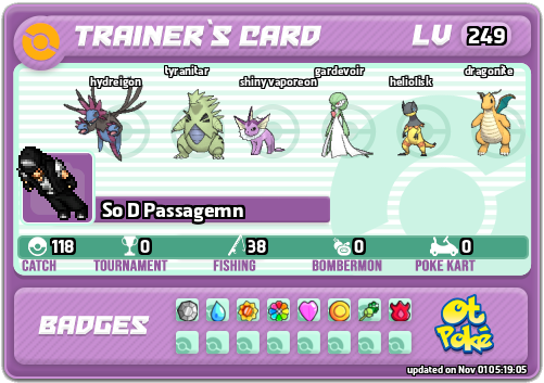 So D Passagemn Card otPokemon.com