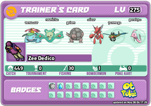 Zee Dedico Card otPokemon.com
