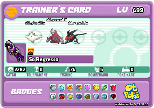 So Regresso Card otPokemon.com
