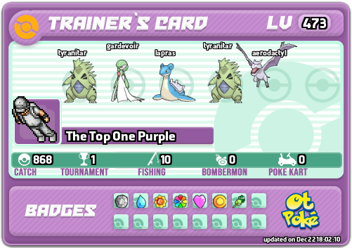 The Top One Purple Card otPokemon.com