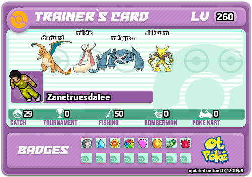 Zanetruesdalee Card otPokemon.com