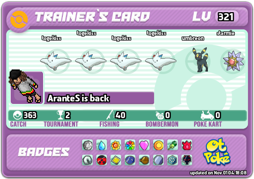 AranteS is back Card otPokemon.com