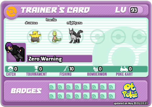Zero Warning Card otPokemon.com