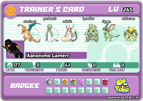 Aanonimo Gamerr Card otPokemon.com