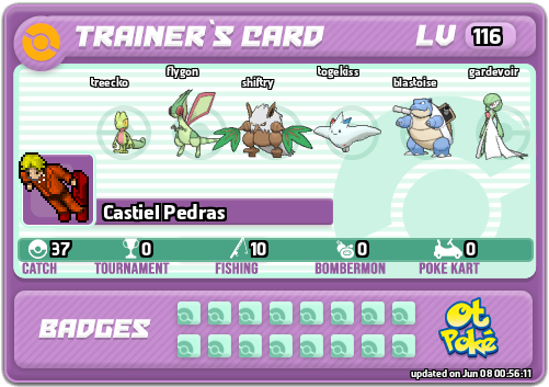 Castiel Pedras Card otPokemon.com