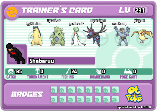 Shabaruu Card otPokemon.com