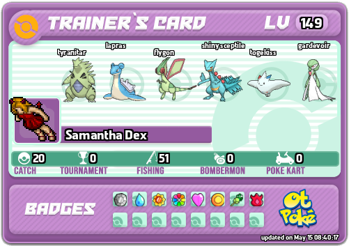 Samantha Dex Card otPokemon.com